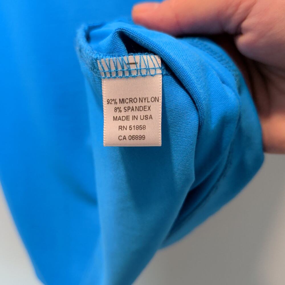 JudyP Women's Sz M Bright Blue Karen V Neck UPF 3/4 Sleeve Top Stretch Soft - Picture 5 of 5